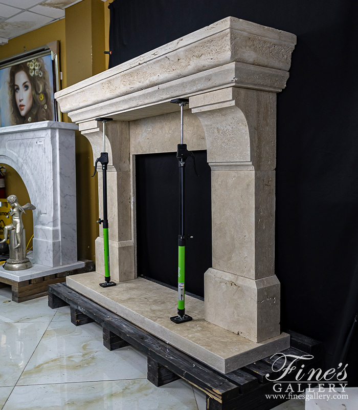 Marble Fireplaces  - Italian Travertine Simplicity Surround - MFP-2316